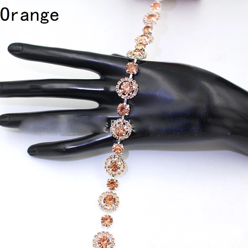 5 Yard Crystal Diamante Rhinestone Chain Trim Applique Wedding Sewing Craft DIY - Image 1 of 4