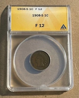 U.S. - 1908-S Indian Cent (ANACS F 12) - Image 1 of 4