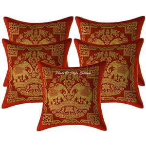 Boho Bohemian Cushion Cover Brocade Jacquard Elephant Decor Pillow Cover Case - Picture 1 of 6