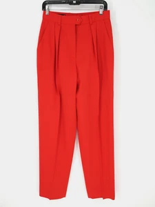 Escada Dress Pants Womens 8 US 38 EU Orange Wool Pleated Tapered Lined Vintage - Picture 1 of 12