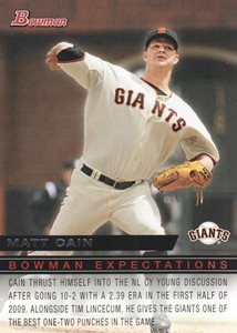 2010 Bowman Baseball Expectations #BE-37 Matt Cain/Zack Wheeler 
