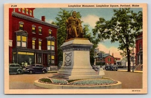Postkarte Longfellow Monument Longfellow Square Portland Maine  - Bild 1 von 2