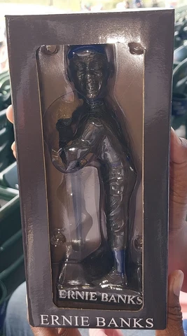 Ernie Banks Chicago Cubs Statue Bobblehead: Brand New In Box Cover