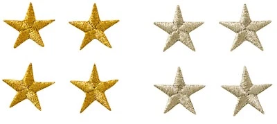 Mono Quick 0632x - Sterne 4er Set Applikation, Bügelbild, Patch Silber oder Gold