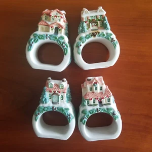 4 ANILLOS DE SERVILLETA Pfaltzgraff Winterberry - nuevo en caja - Imagen 1 de 6