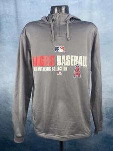 Men's Majestic Los Angeles Angels Team MLB Quarter Zip Performance Hoodie Medium - Picture 1 of 9