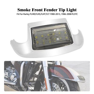 Guardabarros delantero con punta de lente Somke luz LED para Harley Electra Road Glide Softail Foto 1 de 4