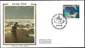 🍁Canada   #892   "Map Of Canada"   Brand New 1981  Colorano Silk Cachet - Picture 1 of 2