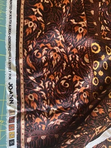 Fabric Silky Rayon Patchwork of Fall Colors Brown Gold 3 yds x 56" for Garments - Picture 1 of 5