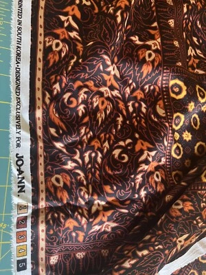 Tela Rayón Sedoso Patchwork de Colores Otoño Marrón Dorado 3 yardas x 56" para Prendas Foto 1 de 4