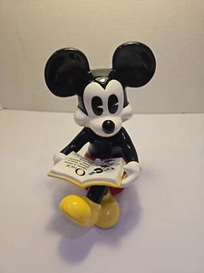 Vintage Disney Ceramic Mickey Mouse Sitting Reading Figurine Read - Picture 1 of 11