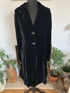 Atemberaubender Hobbs schwarzer Samtmantel Jacke Small Medium 10 Goth Vampir Oper Seide - Bild 1 von 15
