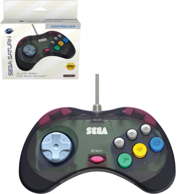 Retro-Bit RB-SGA-022 Control Pad for SEGA Saturn - Slate Grey