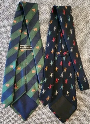 Austin Reed 100% Silk ING Bank Tie Blue Pitch Fork Lion Stripes Funny - Image 1 of 4