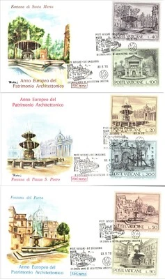 Vatican City 1975 Protection of Monuments Stamps FDC Vatican CDS - Image 1 of 4