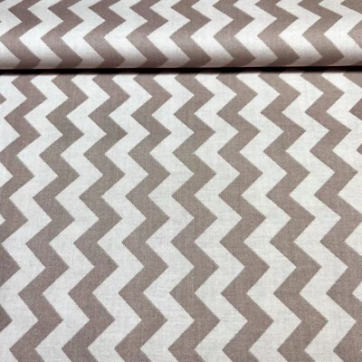 Chevron ZigZag Fabric Riley Blake Designs C400 RBD Designers 2012 Taupe Cotton - Image 1 of 4