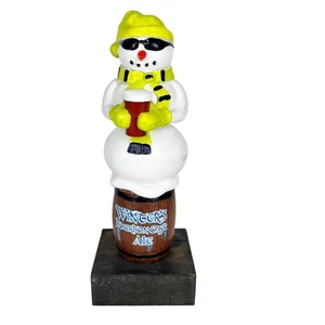 Winter's Bourbon Cask Ale Beer Keg Tap Handle Mancave Rare Snowman 10” Figural - Picture 1 of 9
