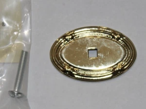 Lotto di 4: Baldwin 4619-030-BIN 2'' ottone lucido Edimburgo manopola ovale piastra posteriore - Foto 1 di 12