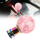 Manual Car Gear Shift Lever Shifter Stick Knob Pink Acrylic Crystal Bubble Style