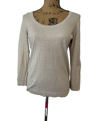 VTG The Limited Women's L Sweater Fine Knit Wool Blend Oatmeal Lightweight - Image 1 of 4