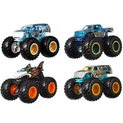 Paquete de 4 Monster Trucks Hot Wheels Gnash & Crash 1:64 Foto 1 de 4