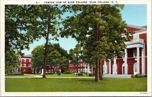 postcard North Carolina - Campus View of Elon College - Picture 1 of 2