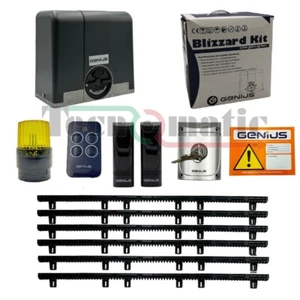 FAAC GENIUS BLIZZARD KIT CANCELLO SCORREVOLE 500KG 230V 104014 + 6MT CREMAGLIERA - Foto 1 di 1