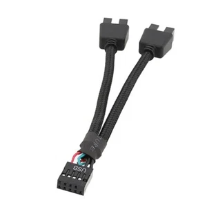 Motherboard 9Pin USB2.0 to Dual 9Pin Extension Cable, 9Pin to 2 * 9Pin Splitter - Picture 1 of 10