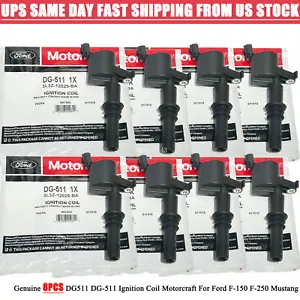 8pcs NEW GENUINE Motorcraft Ignition Coil DG-511 Fit 04-08 Ford F150 Expedition - Picture 1 of 8