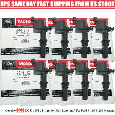 8pcs NEW GENUINE Motorcraft Ignition Coil DG-511 Fit 04-08 Ford F150 Expedition - Image 1 of 4