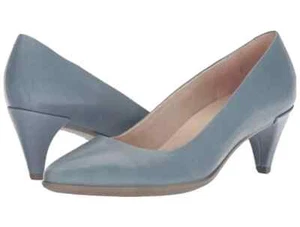 Ecco Women's Shape 45 Sleek Pointy Pump Arona Blue Leather US 10-10.5 EU 41 - Picture 1 of 12