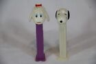 Pez Peanuts Vintage Snoopy & Lamb made in Slovenia White, with Feet Nice Set!