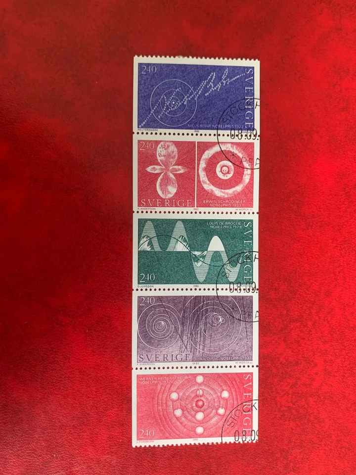 SWEDEN 1982 USED BOOKLET PANE PHYSICS NOBEL PRIZE WINNERS QUANTUM MECHANICS BOHR - Image 1 of 1
