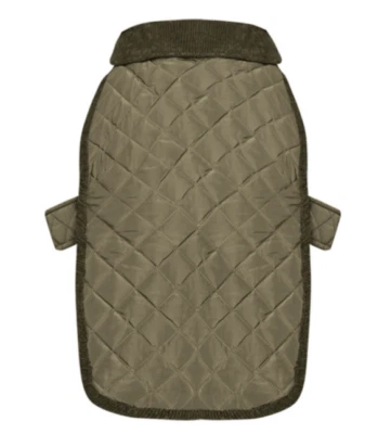 Chaqueta acolchada corazón a cola para mascotas talla grande cuello de pana gancho y lazo Foto 1 de 3