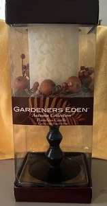 Gardeners Eden Otoño Sin Llama 5” Vela Sobre Base Pedestal Otoño Acción de Gracias - Imagen 1 de 6