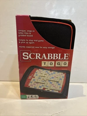 Scrabble To Go Travel Board Game Classic Crossword in Zipper Case NEW  In Box - Image 1 of 4