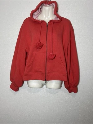 CABI~Sudadera con capucha de lujo naranja mandarina, talla grande. Globo manga larga, bolsillos. Foto 1 de 4