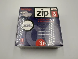 Iomega Zip 100 MB 3-Pack Disks IBM Formatted ZIP Disks Brand New - Picture 1 of 6