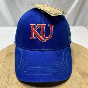 KU Jayhawks Fitted Hat Top Of The World One Fit Regular Baseball Cap Blue New - Picture 1 of 9