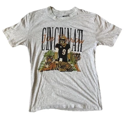 JOE BURROW CINCINNATI BENGALS - ASH SHORT SLEEVE FASHION (Women’s Small) Gray - Image 1 of 4