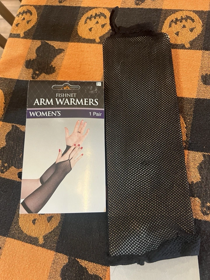 Women’s Arm Fishnet Warmers Fingerless Gloves Halloween - Image 1 of 3