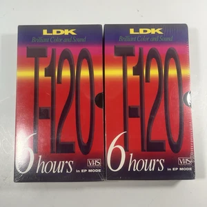 2 versiegelte LDK T-120 VHS leere Videokassetten 6 Stunden EP-Modus brillanter Farbton - Bild 1 von 6