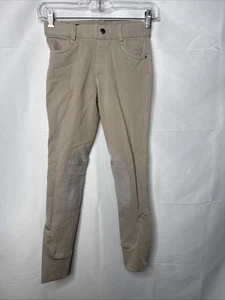 Ovation riding breeches beige youth girls 14 waist 22" Tan Horse English Pants - Picture 1 of 10