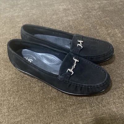 TriPad cómodo SAS Metro para mujer talla 8M gamuza negra nobuck cuero con broca de caballo Foto 1 de 4