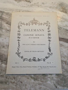 Bruggen Blockflöte Serie Telemann Kanonische Sonate D Mino Alt Blockflöte Noten - Bild 1 von 2