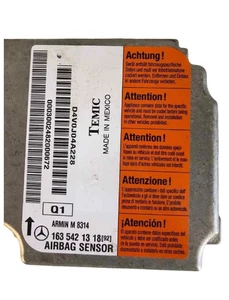2000 2001 MERCEDES ML430 Airbag SRS Air Bag Sensor Control Module 163 542 13 18 - Foto 1 di 18
