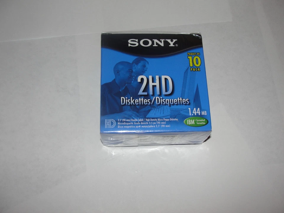 5 Boxes of 10 Sony Micro Floppy Disk 3.5" Double Sided IBM Formatted 144mb