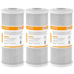 3 Pack 10" x 4.5" Carbon Block Water Filter Whole House Replacement for Big Blue - Picture 1 of 10