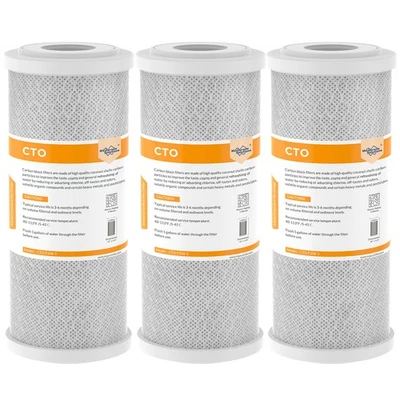 3 Pack 10" x 4.5" Carbon Block Water Filter Whole House Replacement for Big Blue - Image 1 of 4