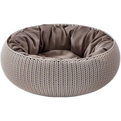 Cama Keter by Curver Knit aconchegante resina plástico para animais de estimação para cães e gatos pequenos, bege - Imagem 1 de 4
